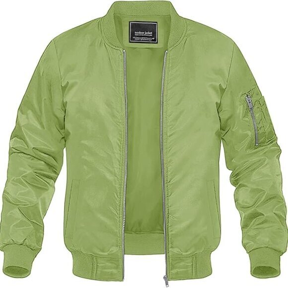 Men's Lightweight Bomber Jacket Windbreaker Casual Fall Spring Outdoor Coat (2XL - Picture 2 of 5